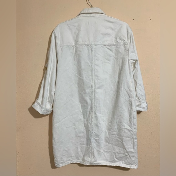 COACH White Denim Shirt Dress With Gold Buttons 100% Cotton Size Small - Picture 6 of 13